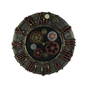 Steampunk Electricity Conduit Piping Wall Clock